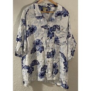 Islander‎ Hawaiian Shirt 100% Raylon Floral Mens Size 2XL